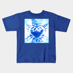 Tie-Dye Blue Heart Kids T-Shirt